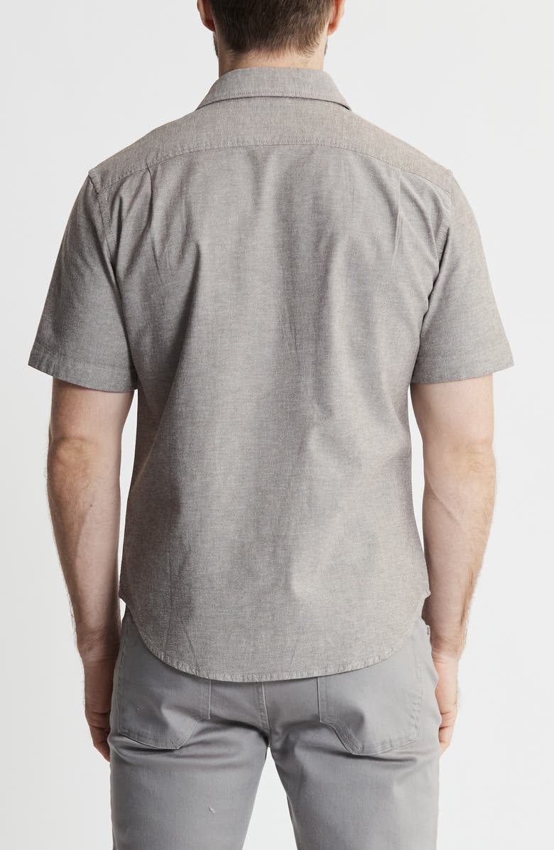 JACHS Classic Oxford Short Sleeve Button-Up Shirt, Alternate, color, Brown