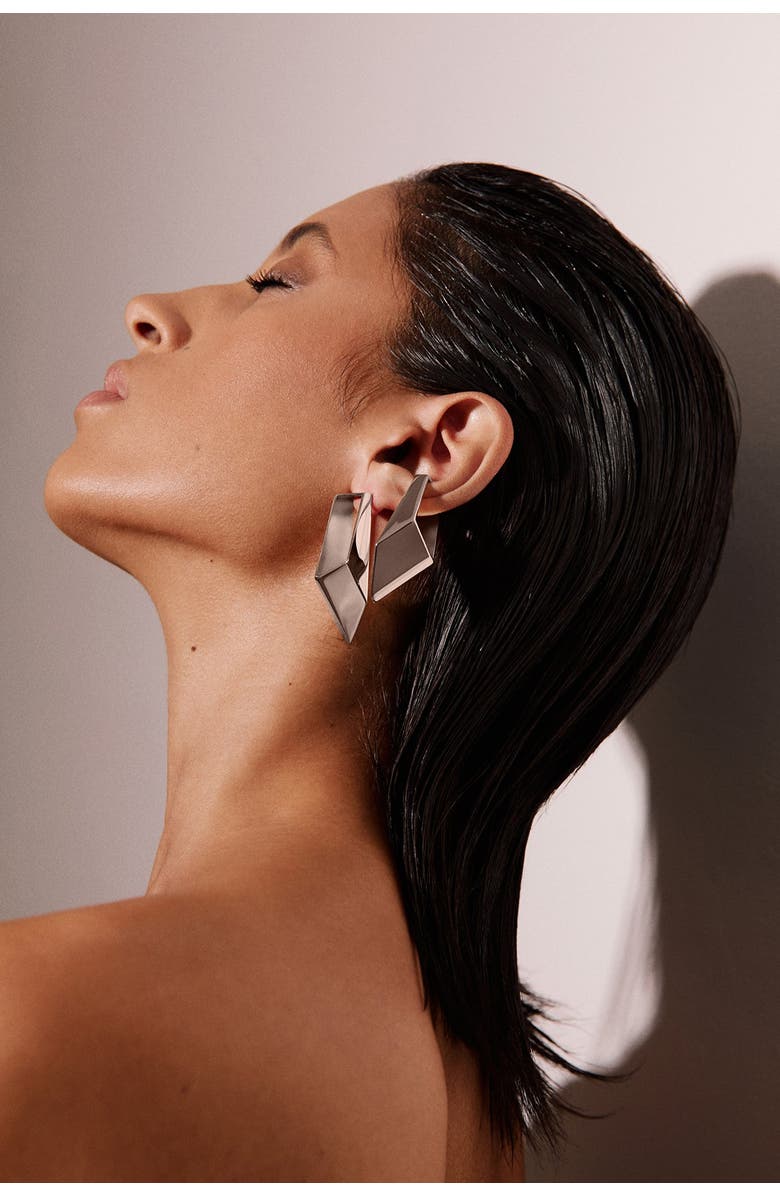 Nayibe Warchausky Jewelry Oblique Earrings, Alternate, color, Silver