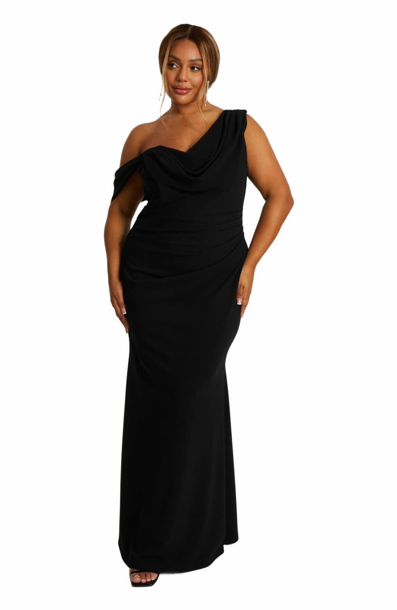 QUIZ Plus Size Cold Shoulder Detail Maxi Dress, Main, color,