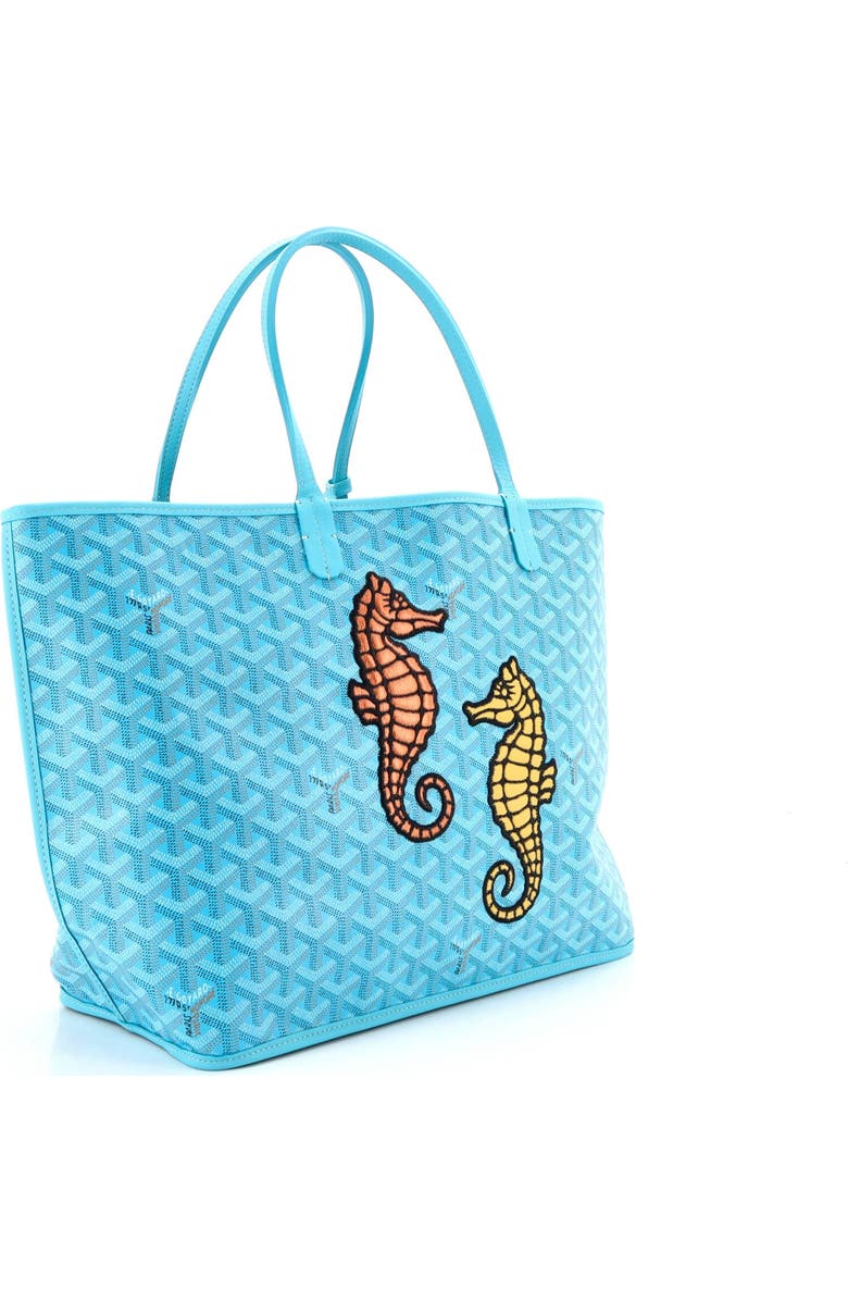 Pre-Owned Goyard Anjou Reversible Tote Printed Coated Canvas PM, Alternate, color, Blue