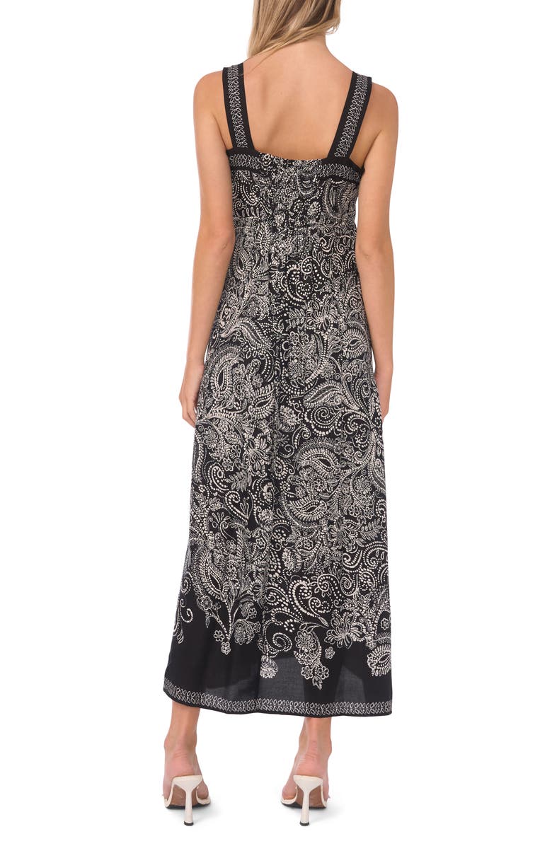 Vince Camuto Paisley Sundress, Alternate, color, Rich Black