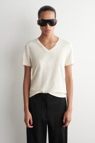 COS V-neck Linen T-shirt