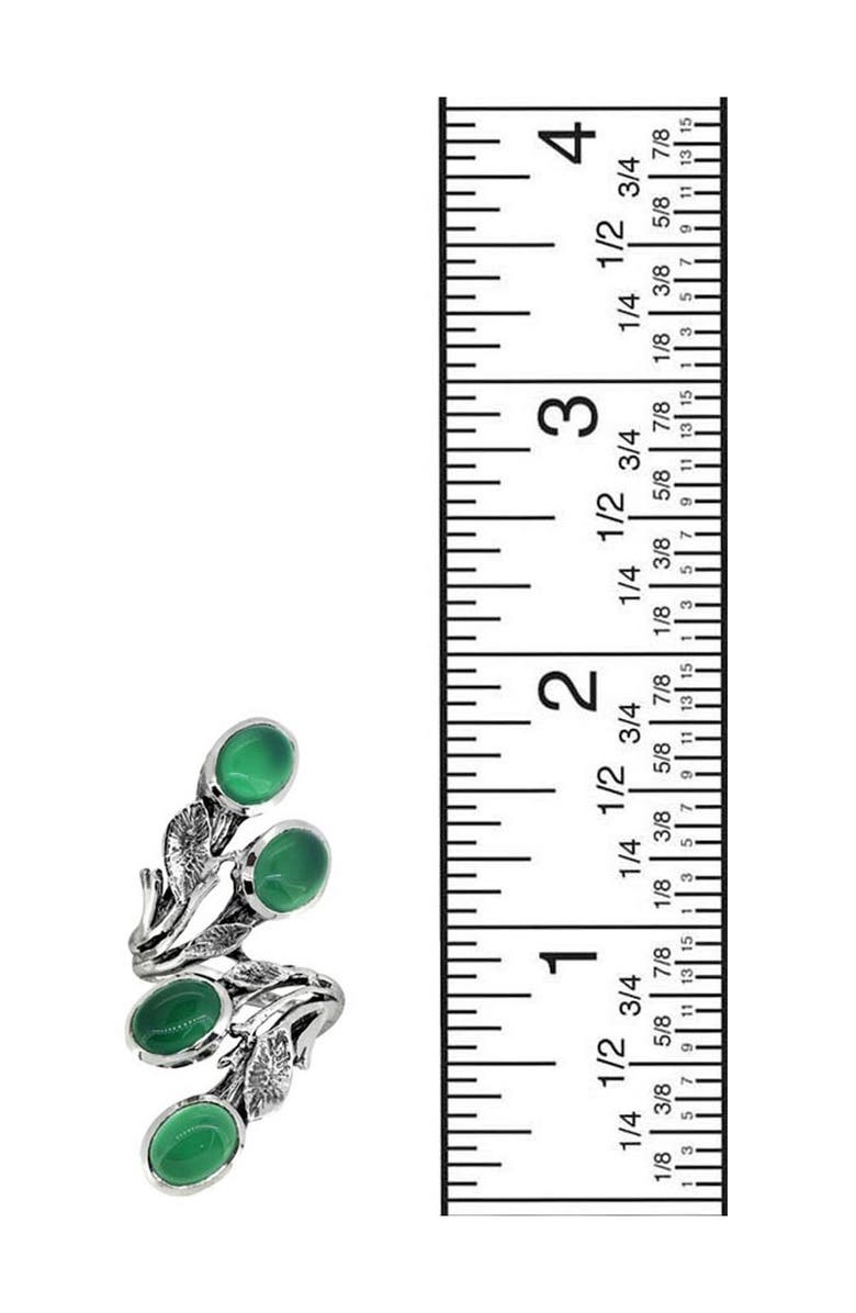 NITYA Green Onyx Statement Leaf Sterling Silver Ring, Alternate, color,