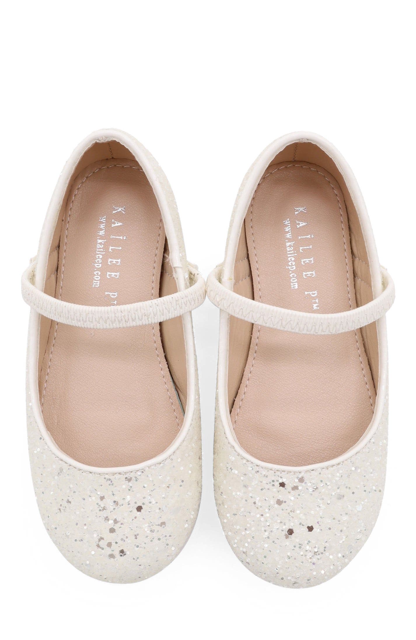Kailee P Ridley-RG Rock Glitter Mary Jane Ballet Flats, Alternate, color, White