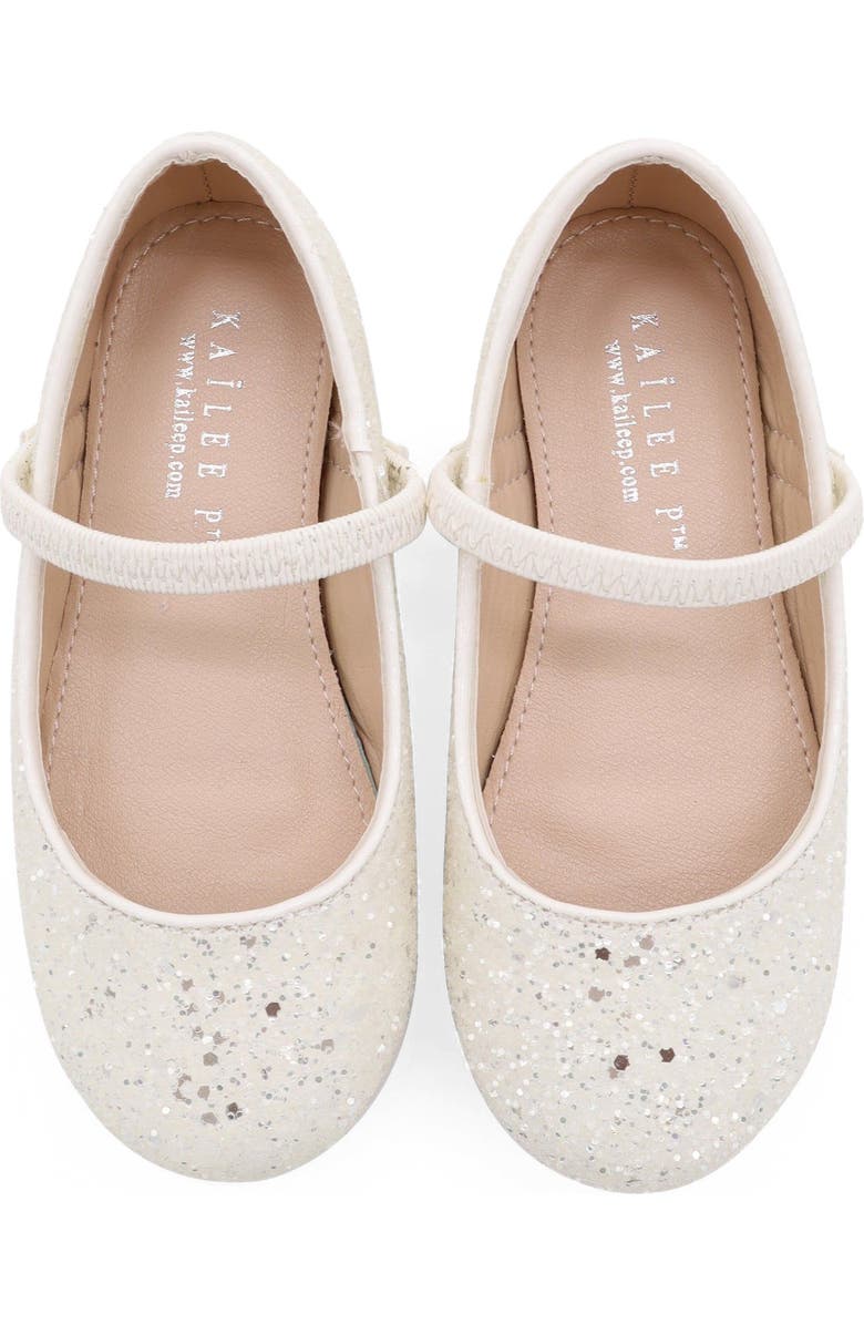 Kailee P Ridley-RG Rock Glitter Mary Jane Ballet Flats, Alternate, color, White