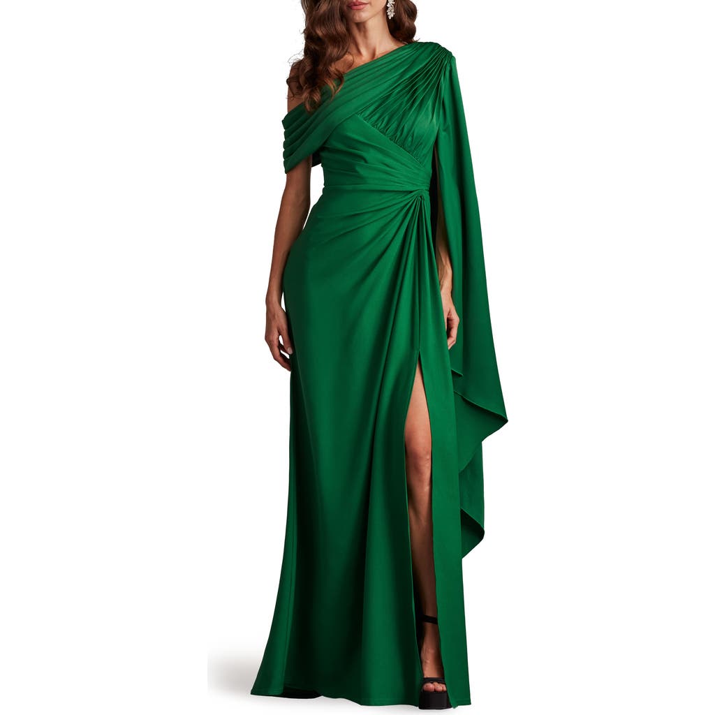 Tadashi Shoji Ember One-Shoulder Draped Gown in Bamboo  product