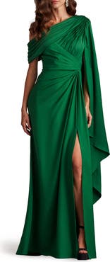 Tadashi Shoji Ember One-Shoulder Draped Gown