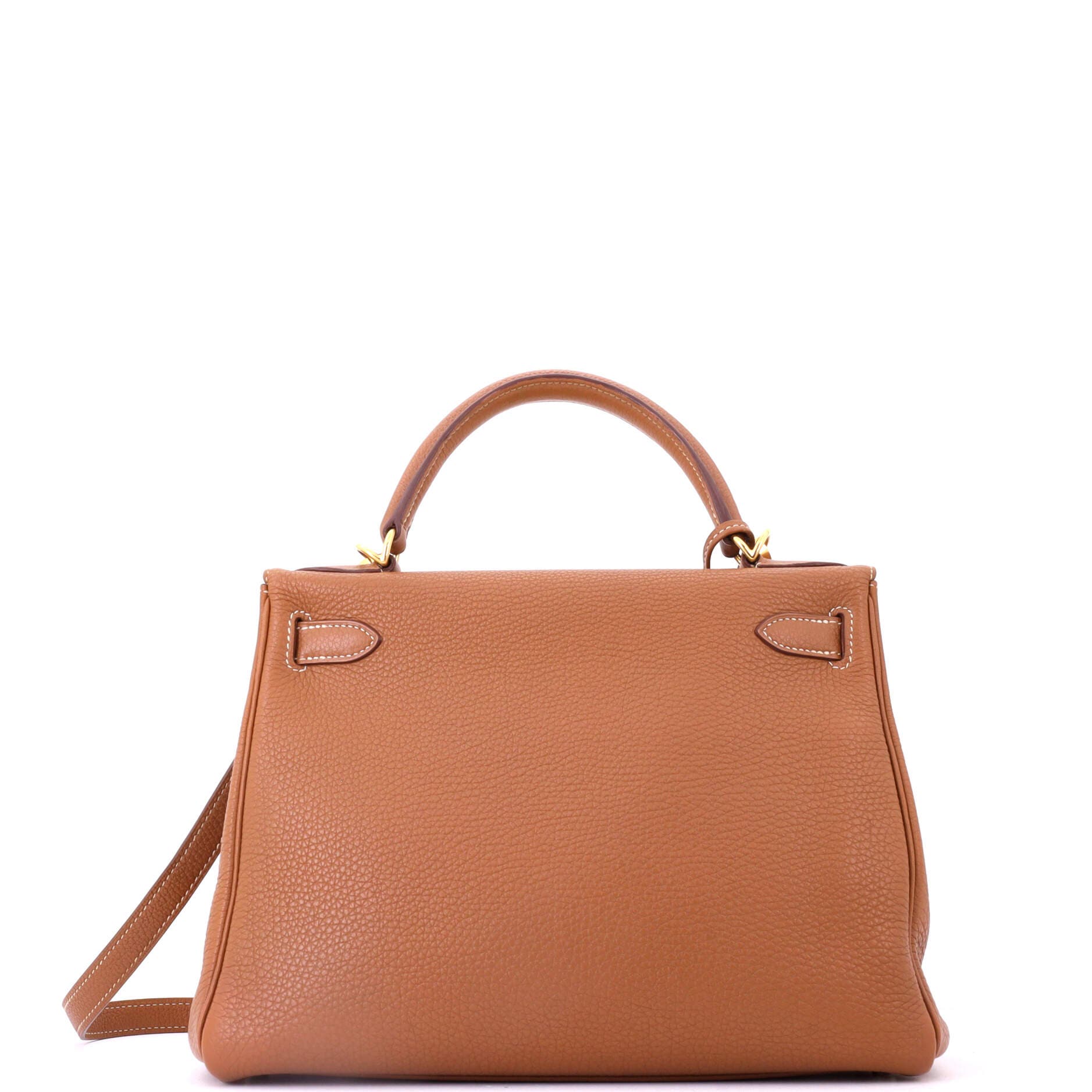 Pre-Owned Hermes Kelly Handbag Brown Togo with Gold Hardware 28, Alternate, color, Gold