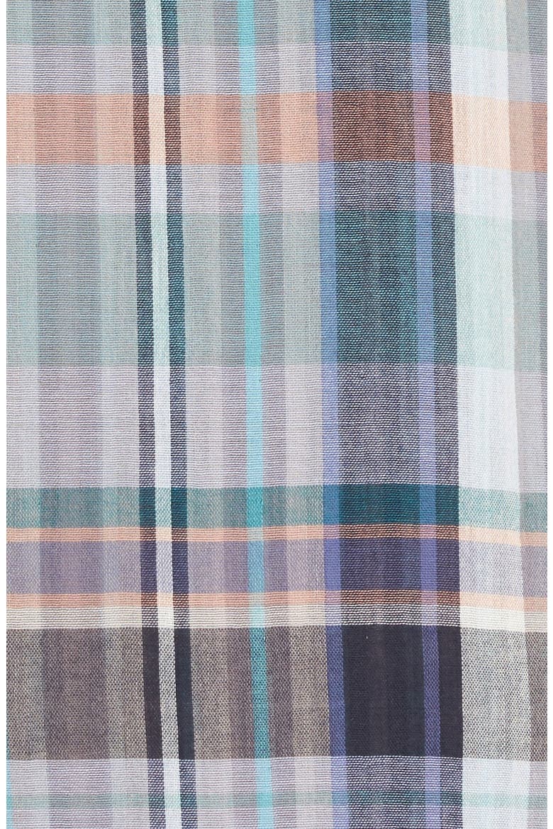 Plaid Cotton Two-Pocket Shirtdress, Alternate, color, TEAL BRITT PLAID