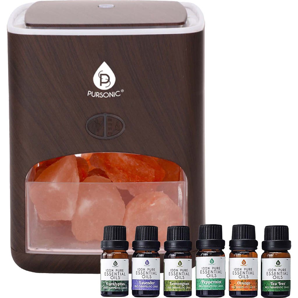 Pursonic 3-in-1 Salt Diffuser & 6 Pack Essential Oil Set In Multicolor