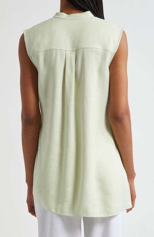 Theory Asymmetric Drape Sleeveless Top In Green