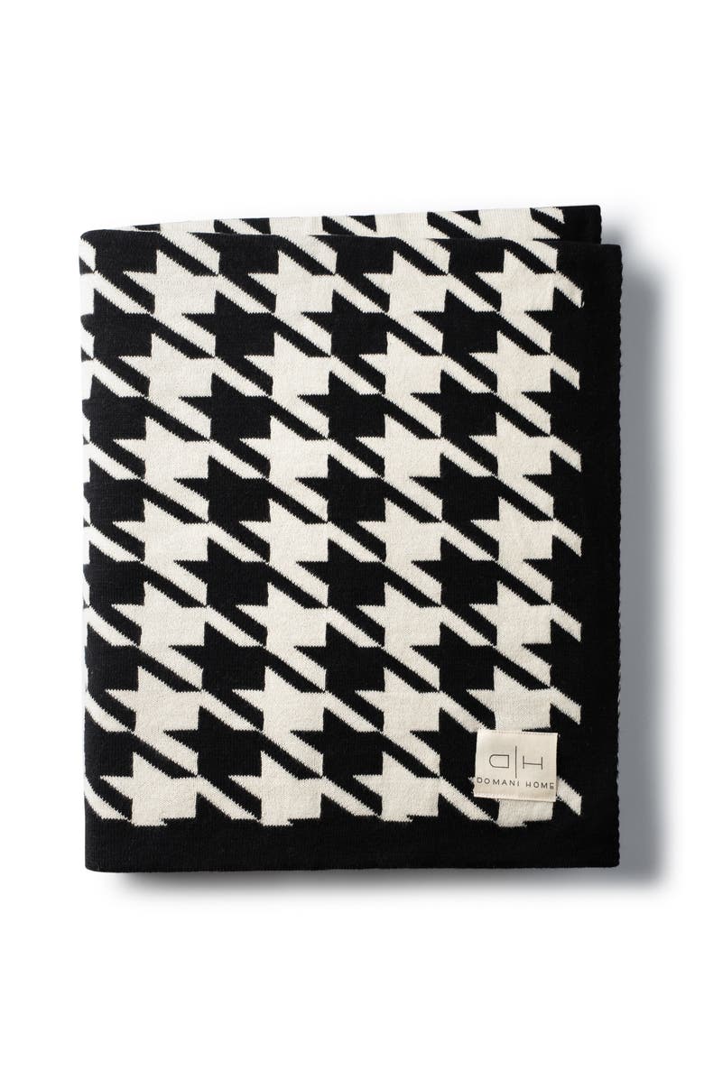 Domani Home Houndstooth Knit Throw Blanket, Main, color, Black