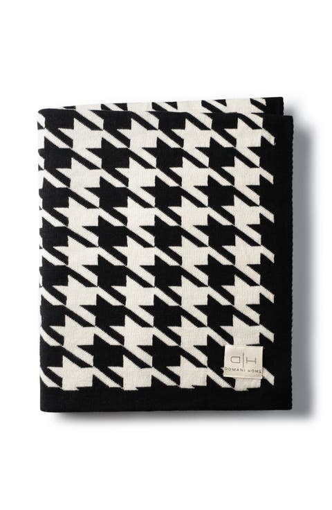 Houndstooth Knit Throw Blanket