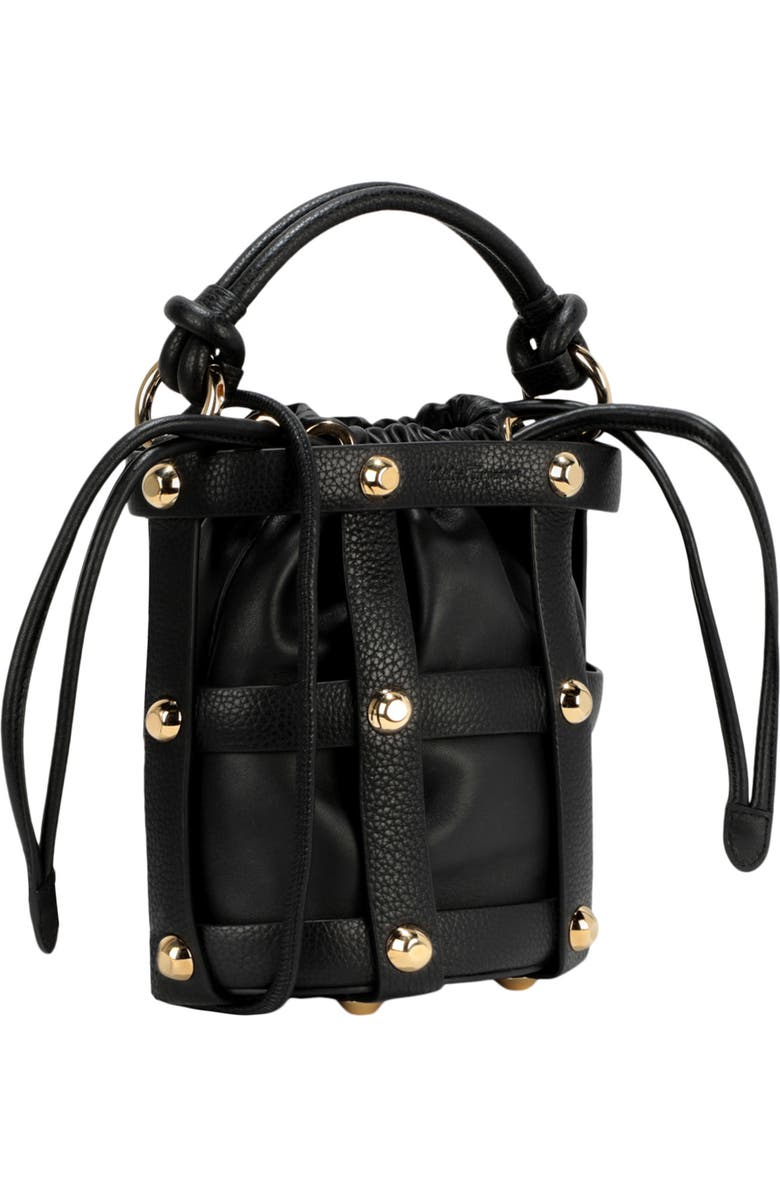 FERRAGAMO Drawstring Leather Shoulder Bag, Alternate, color, Black