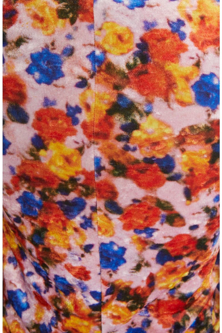 Giloyela Floral Crushed Velvet Turtleneck, Alternate, color, ORANGE