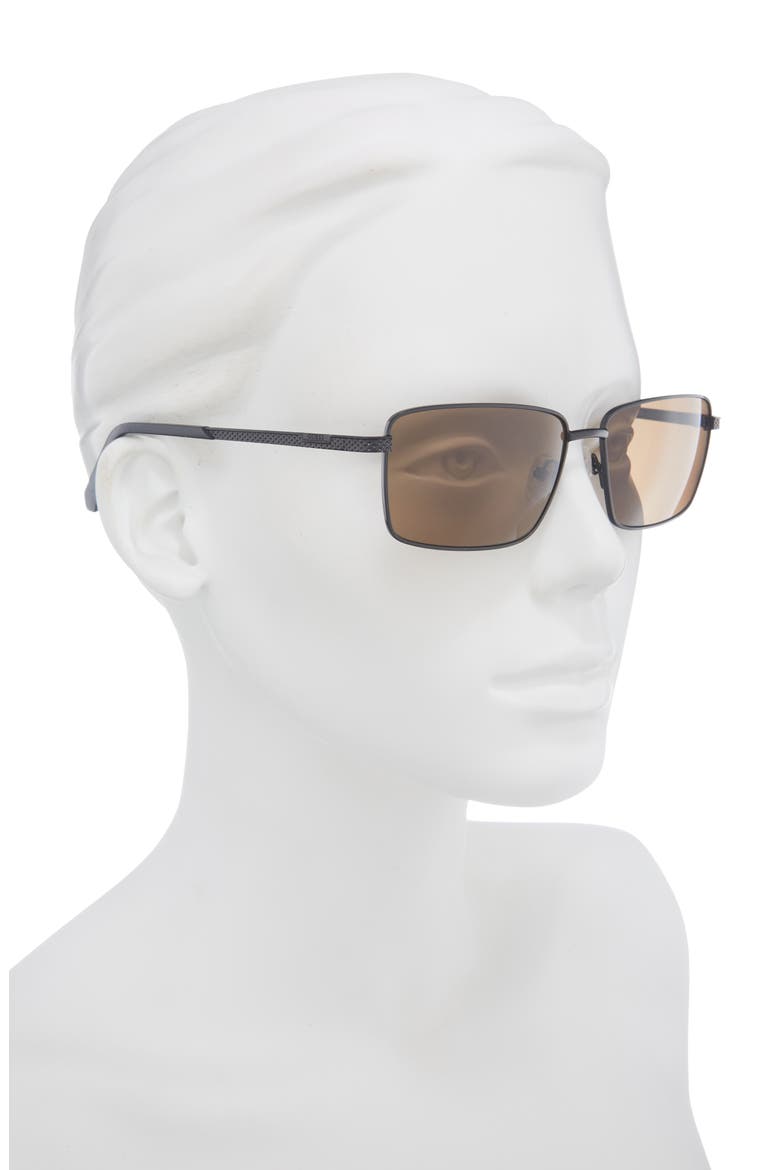 59mm Rectangular Sunglasses, Alternate, color, MATTE BLACK / BROWN
