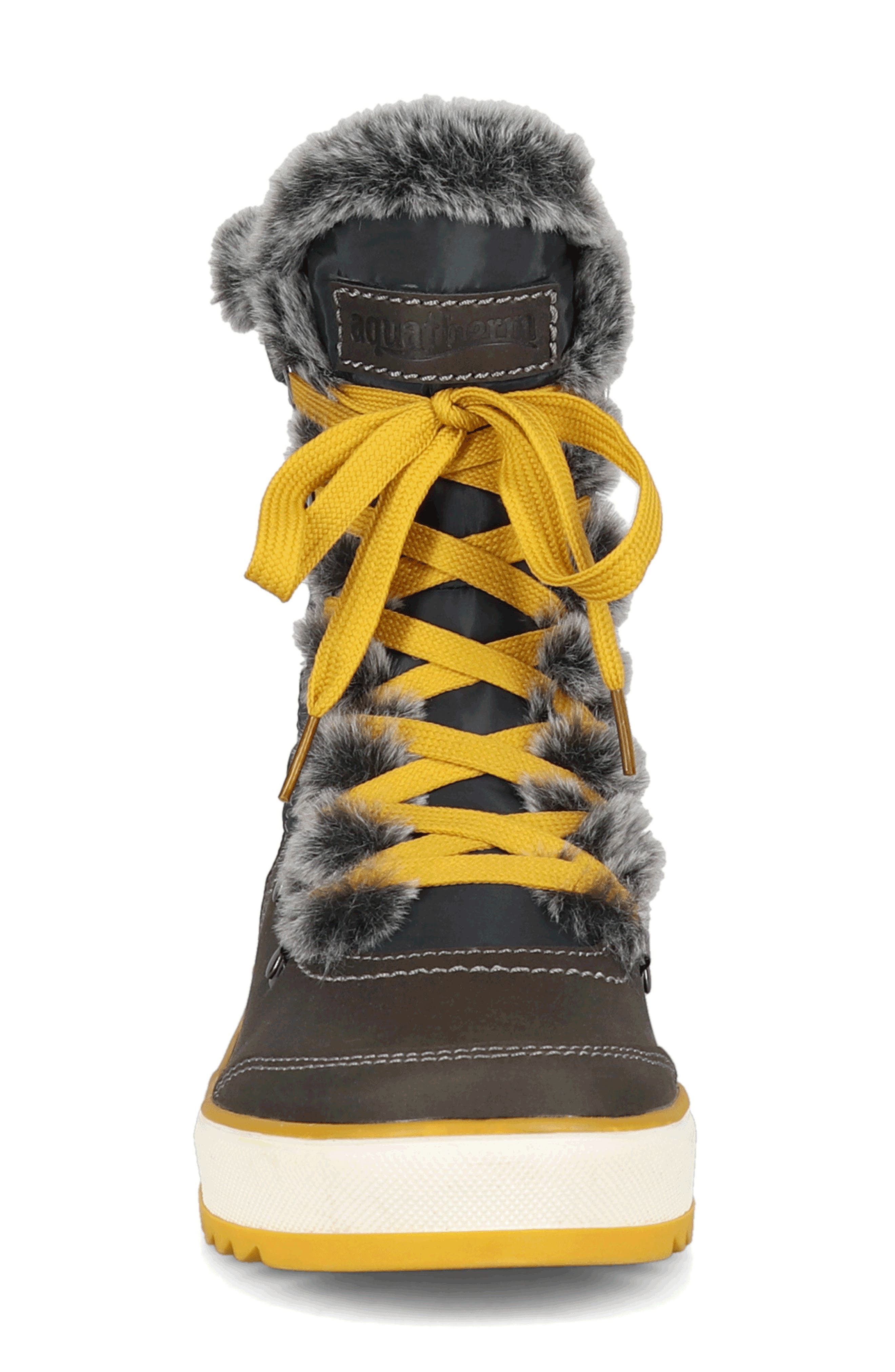 AQUATHERM BY SANTANA CANADA Mara Waterproof Faux Fur Boot, Alternate, color, Grey Mustard