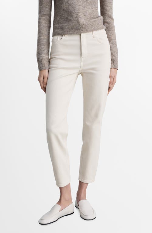 Mango Newmom Comfort High-rise Jeans Ecru In Ecru