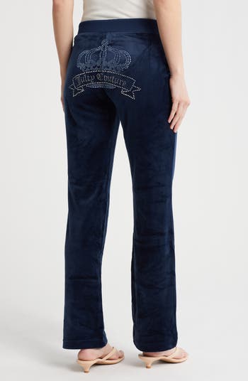 Velour Wide Leg Track Pants