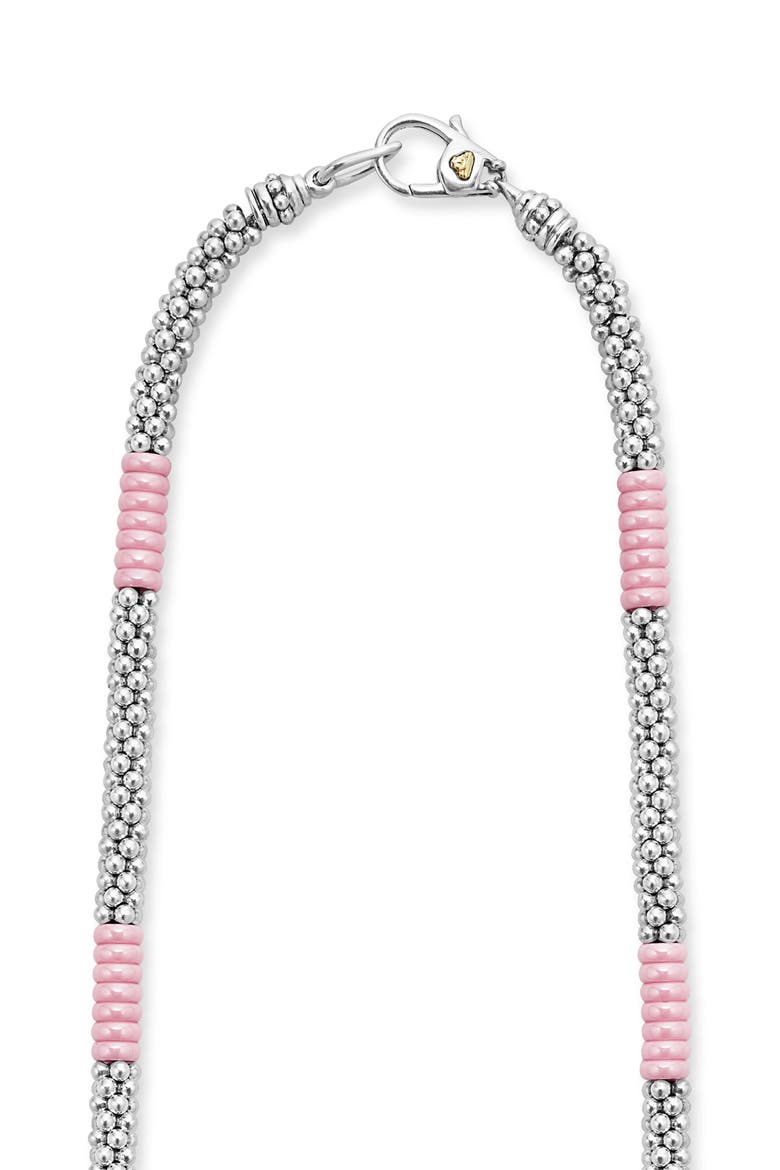Pink Caviar Ceramic Station Necklace, Alternate, color, PINK