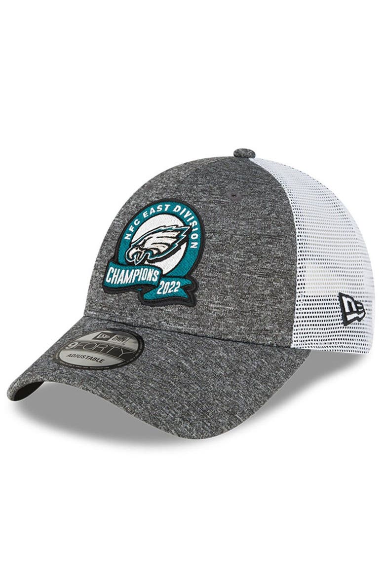 Men's New Era Heather Gray Philadelphia Eagles 2022 NFC East Division Champions Locker Room 9FORTY Adjustable Hat, Main, color, Heather Gray