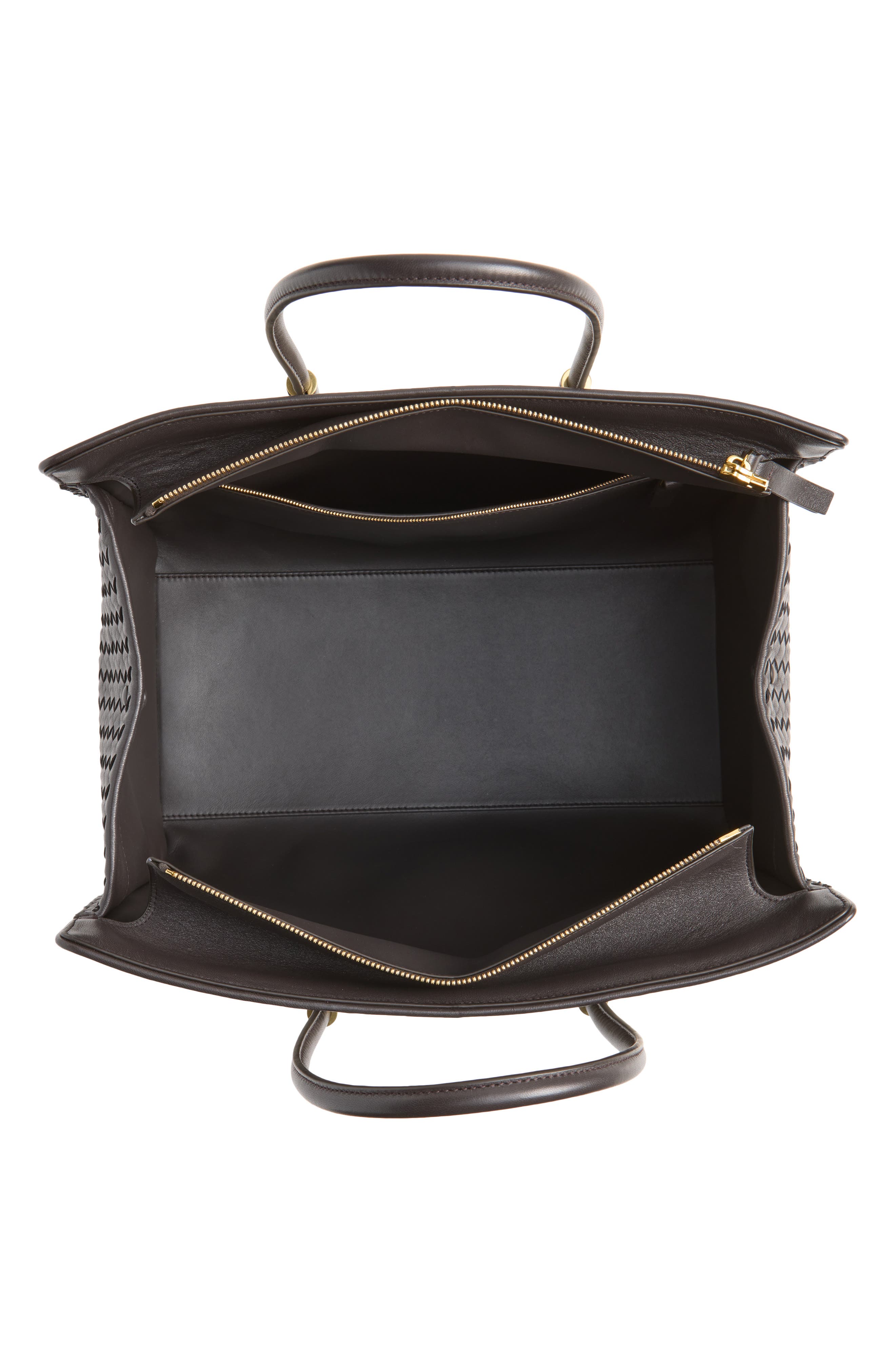 Barbara Canvas & Intrecciato Leather Tote, Alternate, color, 9965 NATURAL/ ESPR-BRASS V