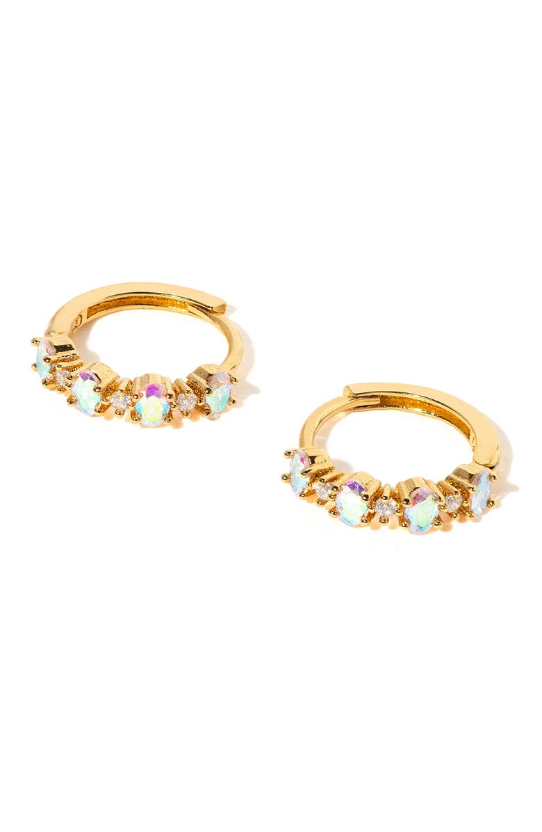 Girls Crew Iridescent Galaxy Huggie Hoope Earrings, Alternate, color, Gold