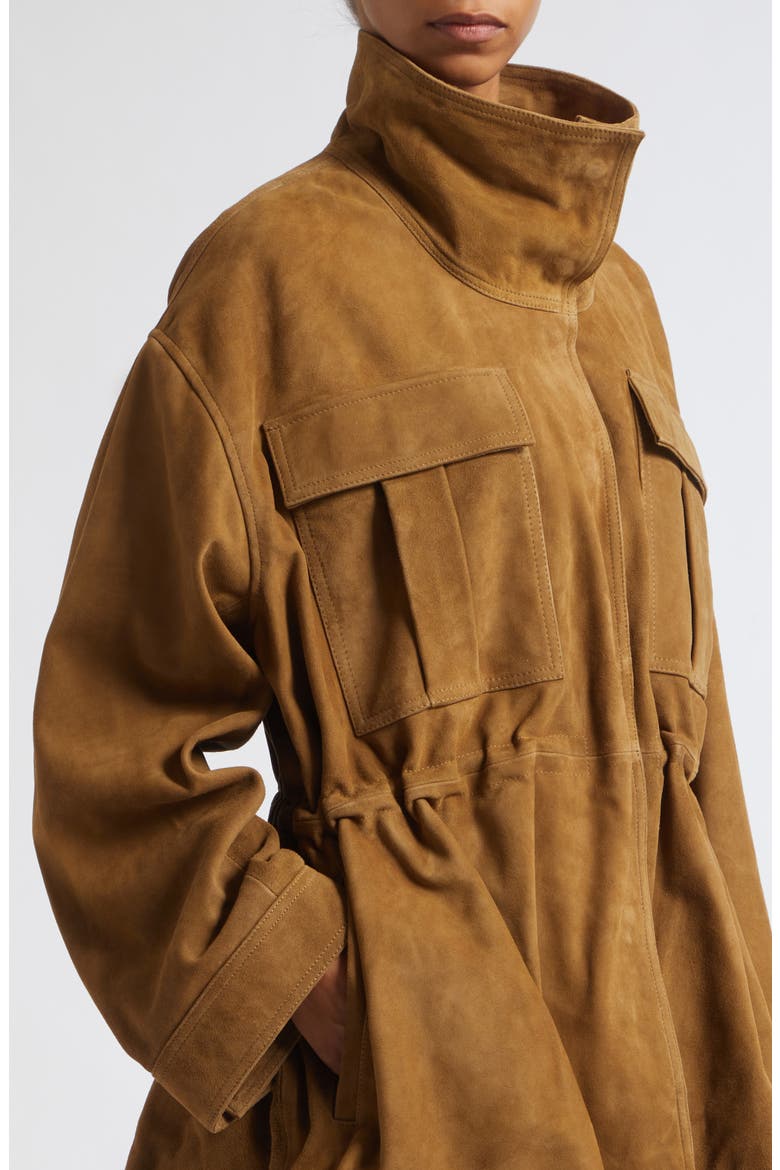 Sculptural Suede Jacket, Alternate, color, SAGE
