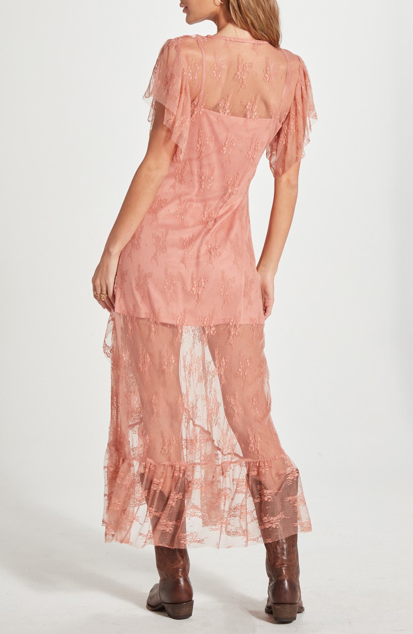 Sheer Lace Maxi Dress - image 2