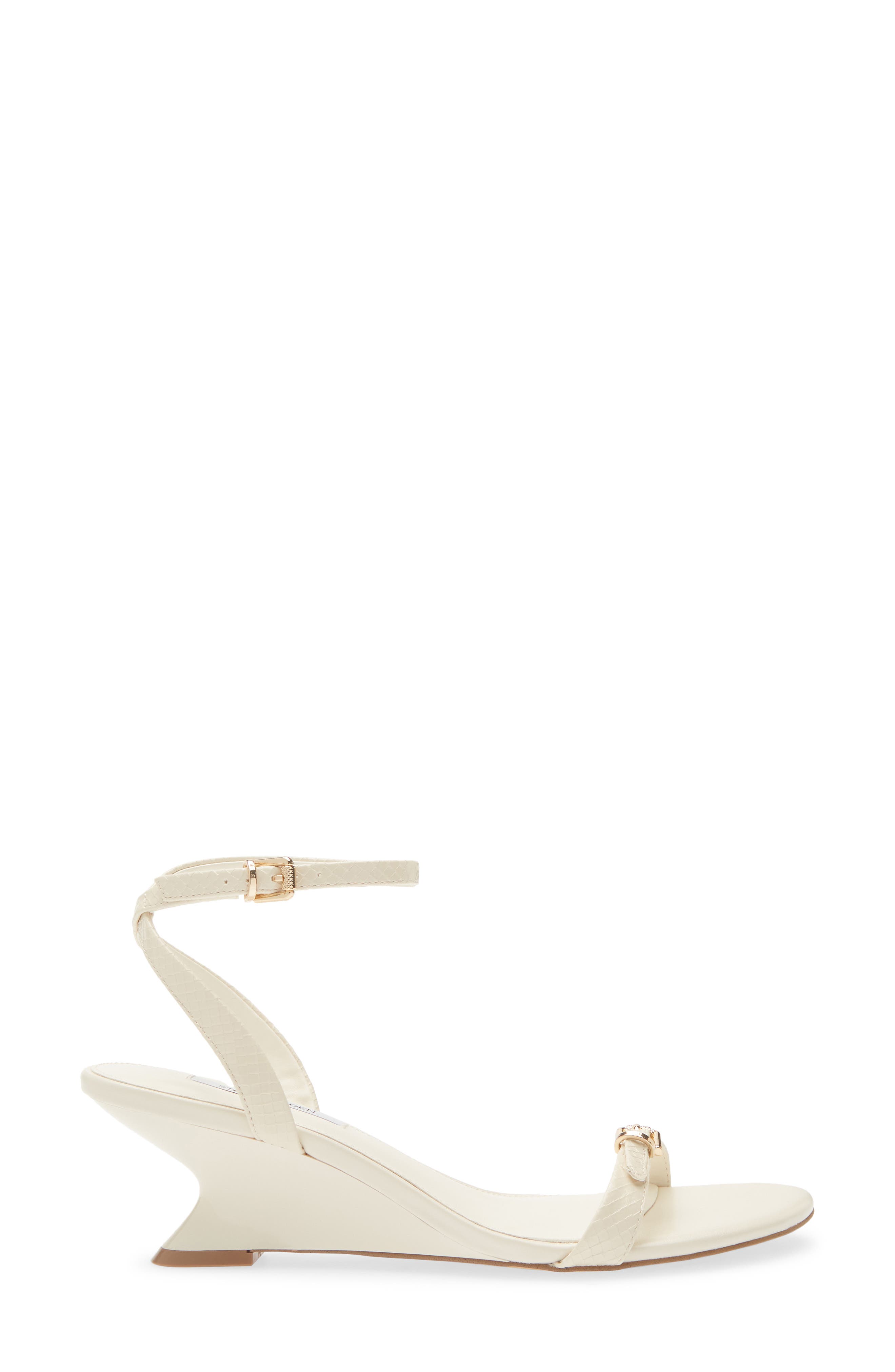 Zaloma Ankle Strap Wedge Sandal, Alternate, color, BONE