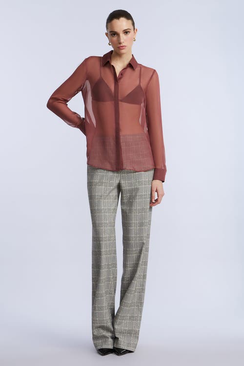 Bcbg Chiffon Button Down In Pattern