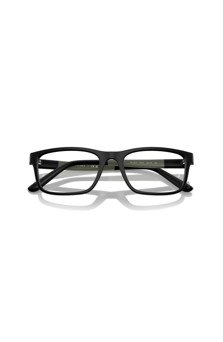 Polo Ralph Lauren 55mm Rectangle optical glasses, Alternate, color, Black