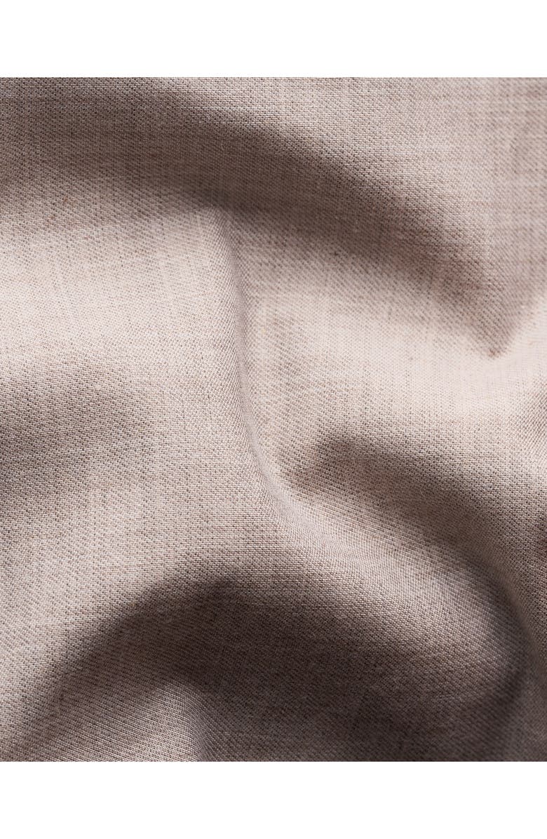 Eton Slim Fit Tan Mélange Cotton Twill Dress Shirt, Alternate, color, Light Beige