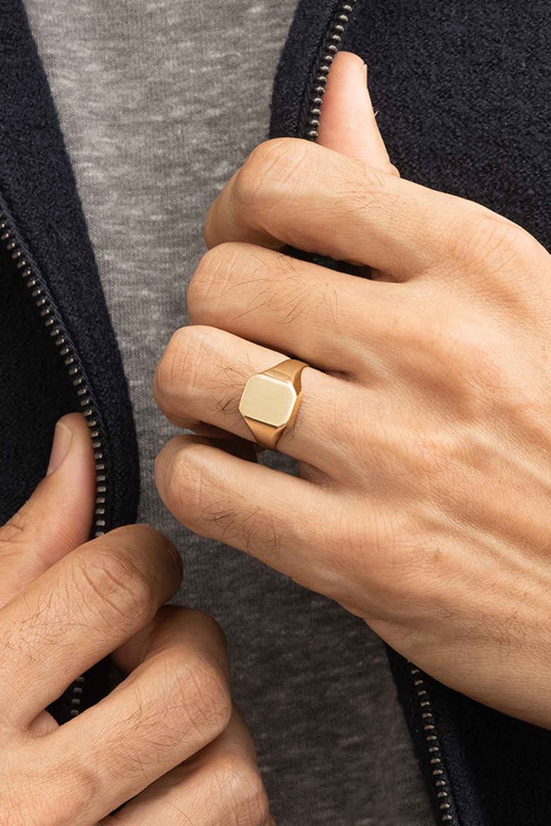 14K Gold Duke Signet Bold Ring, Alternate, color, Yellow Gold