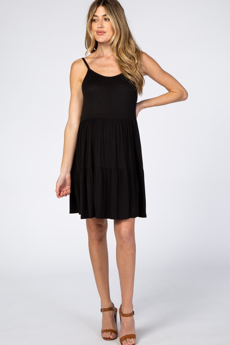 Tiered Tank Dress, Alternate, color, Black