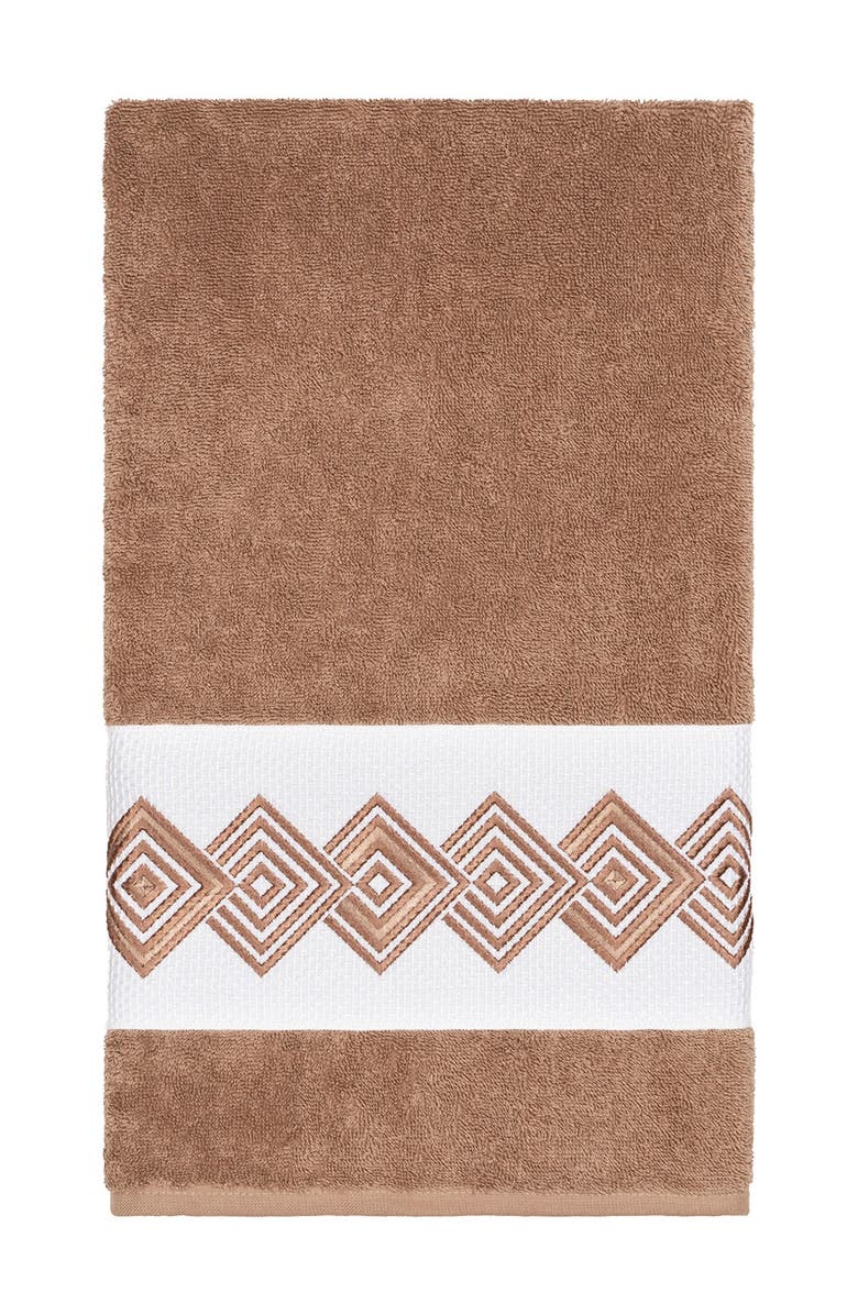 Linum Home Textiles Noah Embellished Bath Towel - Latte, Main, color, Latte
