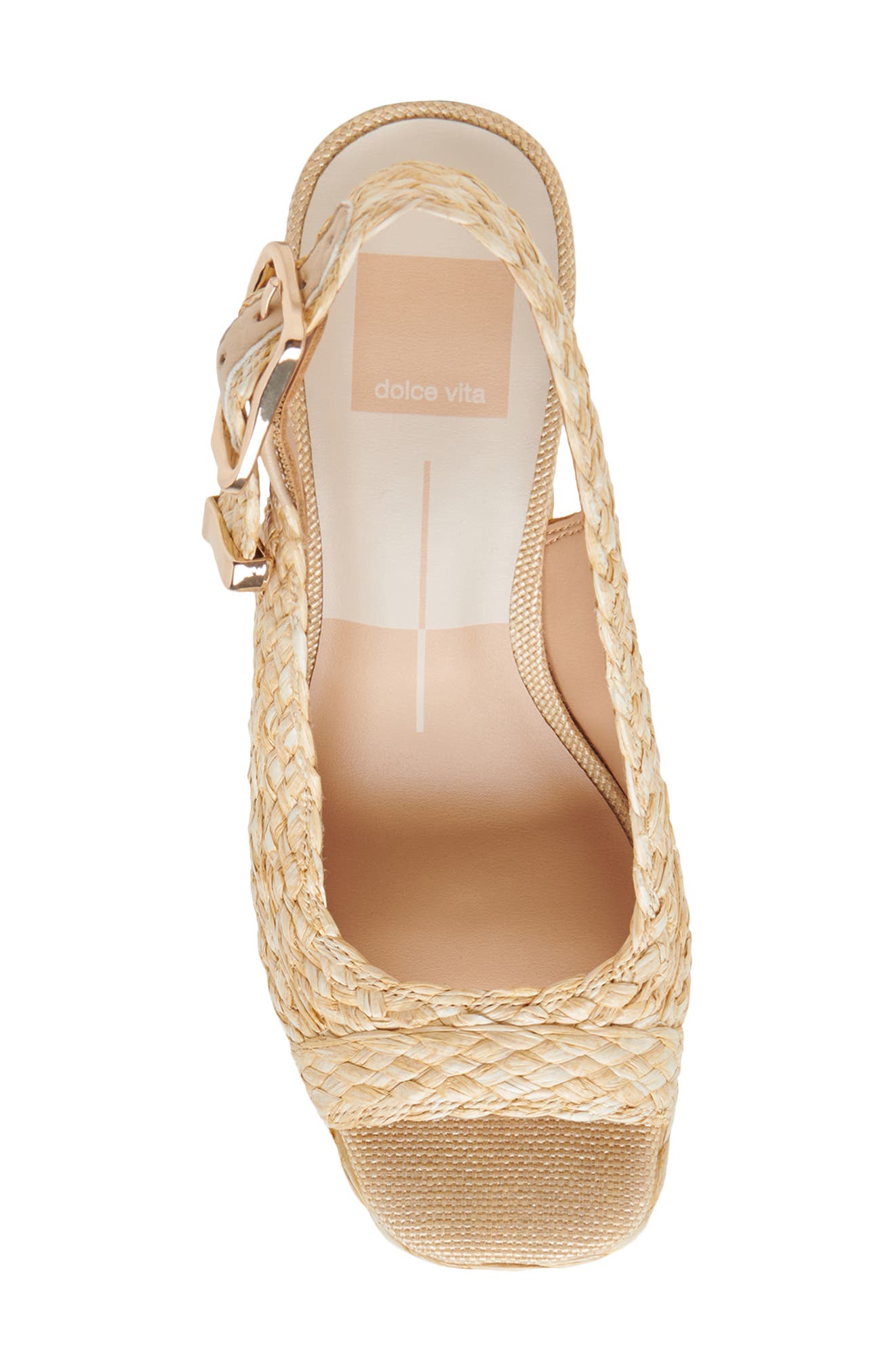 Dolce Vita Flores Slingback Platform Sandal, Alternate, color, Natural Raffia