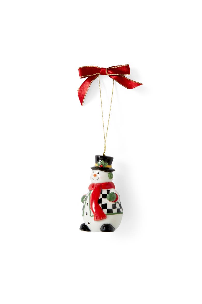 Christmas Tree Black & White Snowman Ornament, Alternate, color, Multi