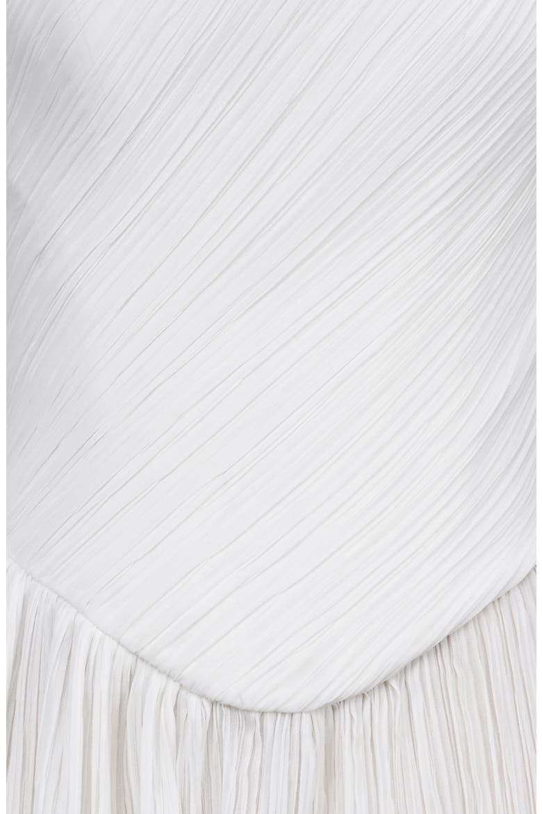 Renata Pleated Strapless Chiffon Top, Alternate, color, WHITE