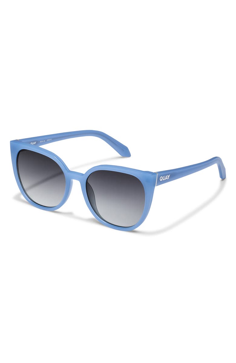 QUAY Staycation 49mm Gradient Cat Eye Sunglasses, Alternate, color, Hydrangea/ Smoke