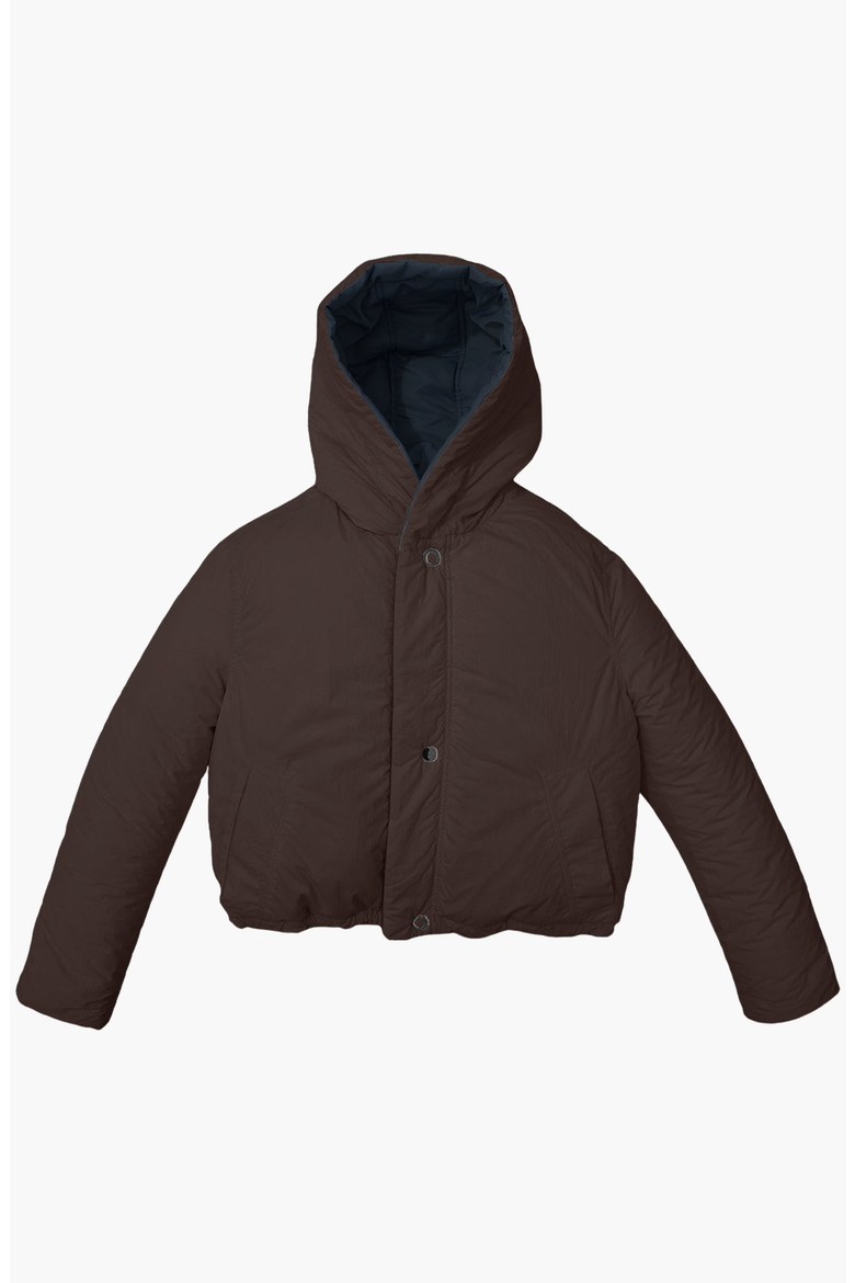 Reversible Sustainable Down Coat, Alternate, color, Dark Brown