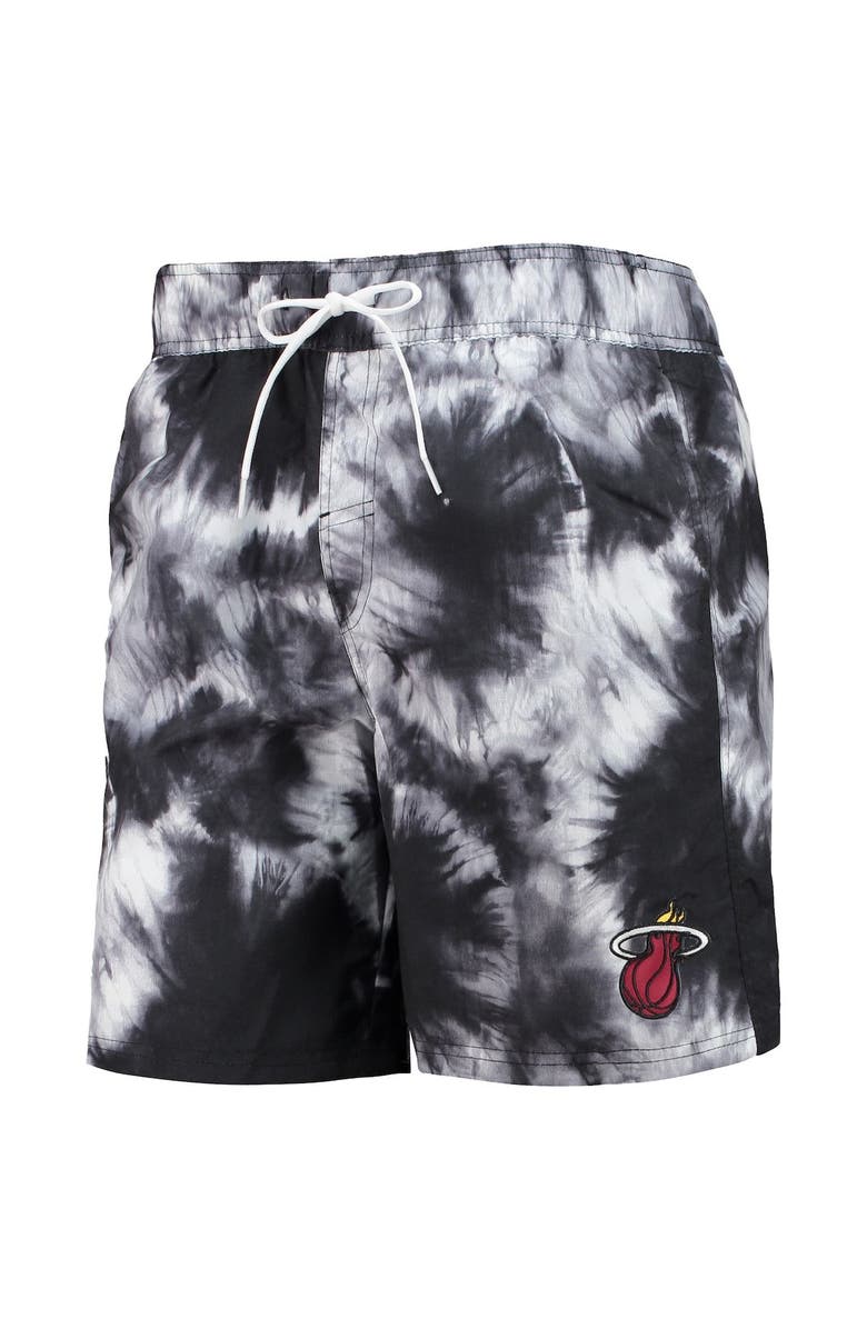 G-III SPORTS BY CARL BANKS Men's G-III Sports by Carl Banks Black Miami Heat Splash Volley Swim Shorts, Alternate, color, 