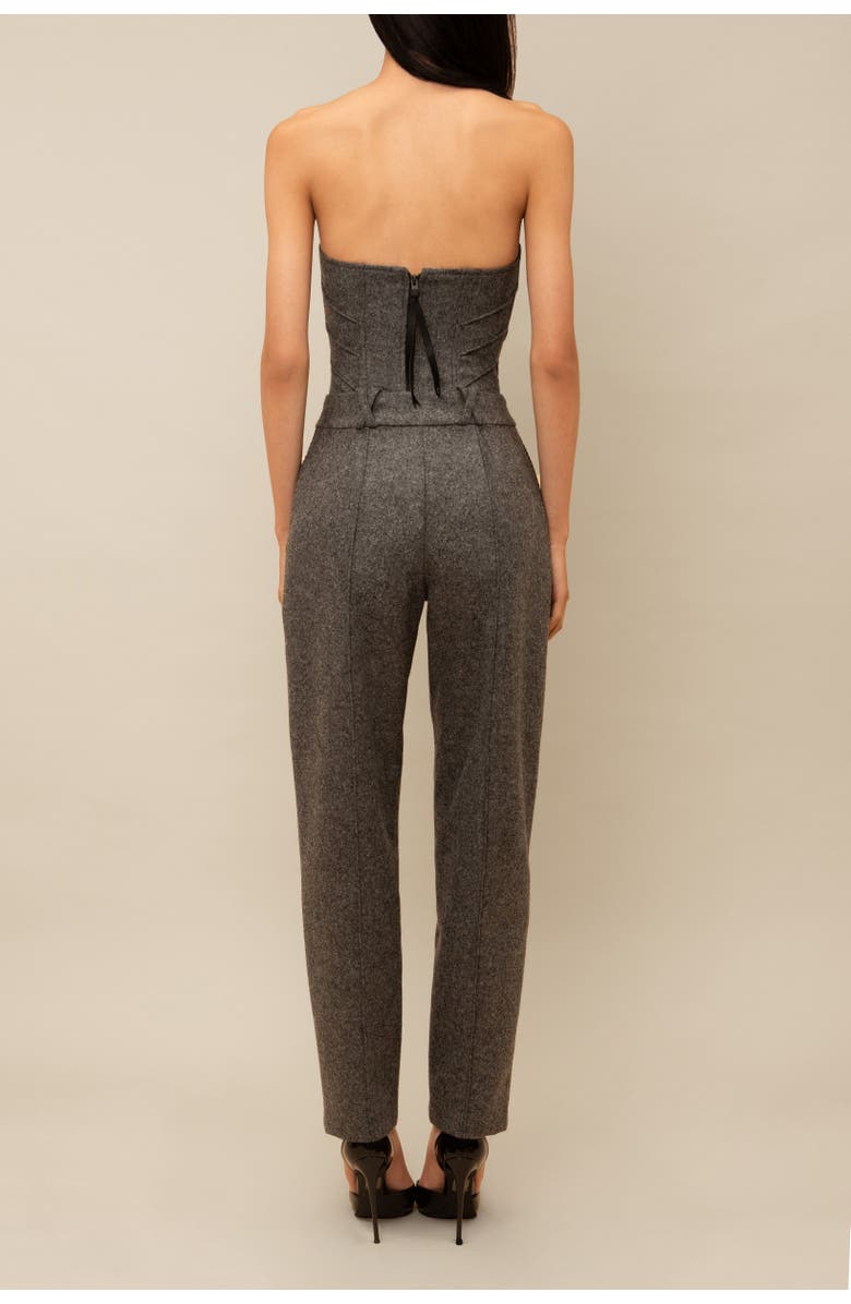 Contessa Mills Aconitum Tailored Wool Mesh-Detail Trouser, Alternate, color, Grey