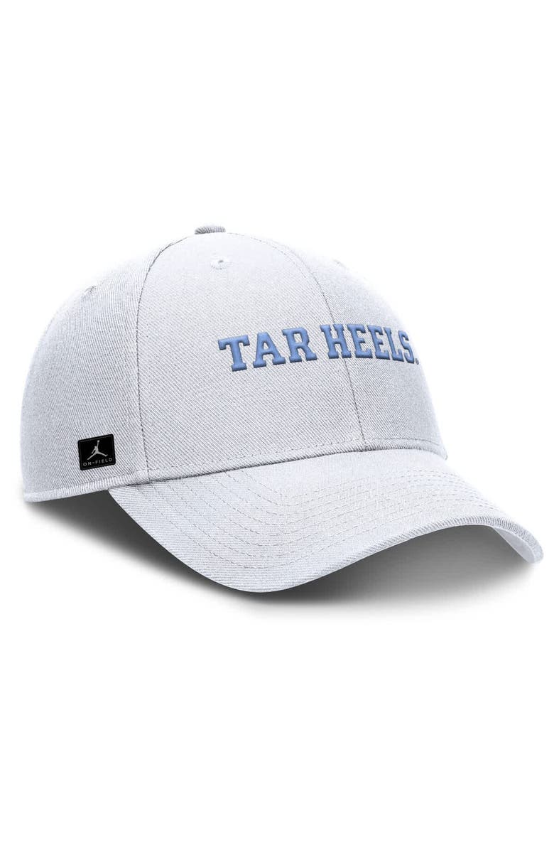 Jordan Brand Men's Jordan Brand White North Carolina Tar Heels 2025 On-Field Rise Performance Adjustable Hat, Alternate, color, White