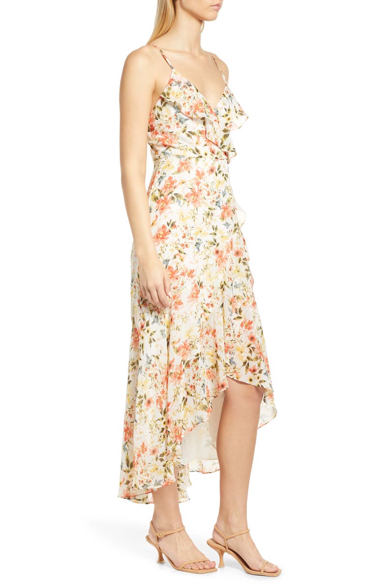 1.STATE Floral High-Low Faux Wrap Dress, Alternate, color, 