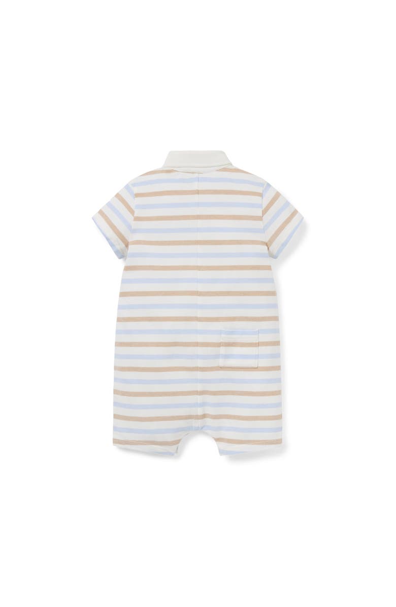 Janie and Jack Baby Striped Race Car Romper, Alternate, color, Ivory