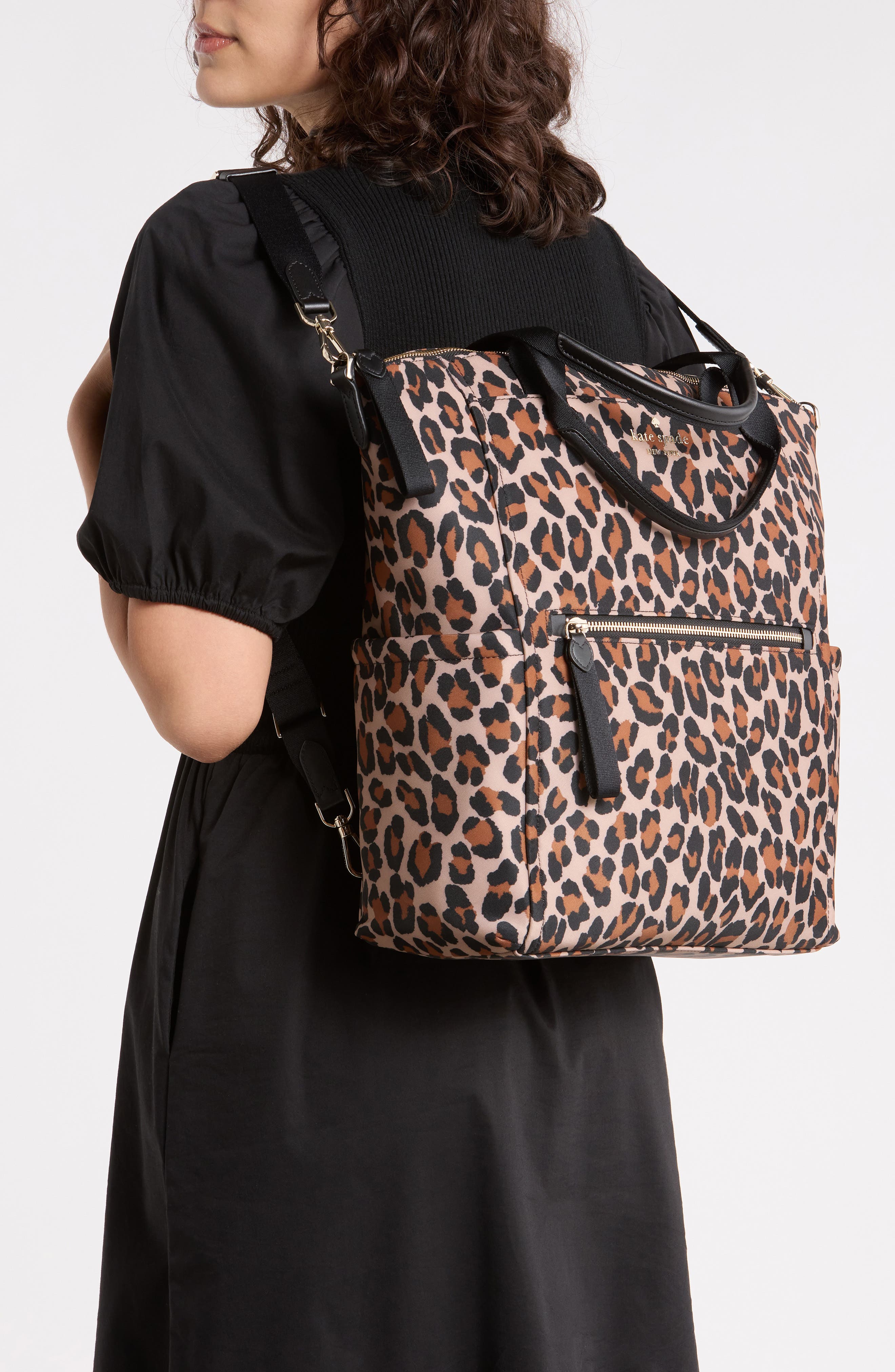Chelsea Leopard Printed Backpack, Alternate, color, BROWN MULTI