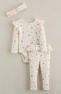 Nordstrom Flutter Bodysuit, Pants & Headband Set