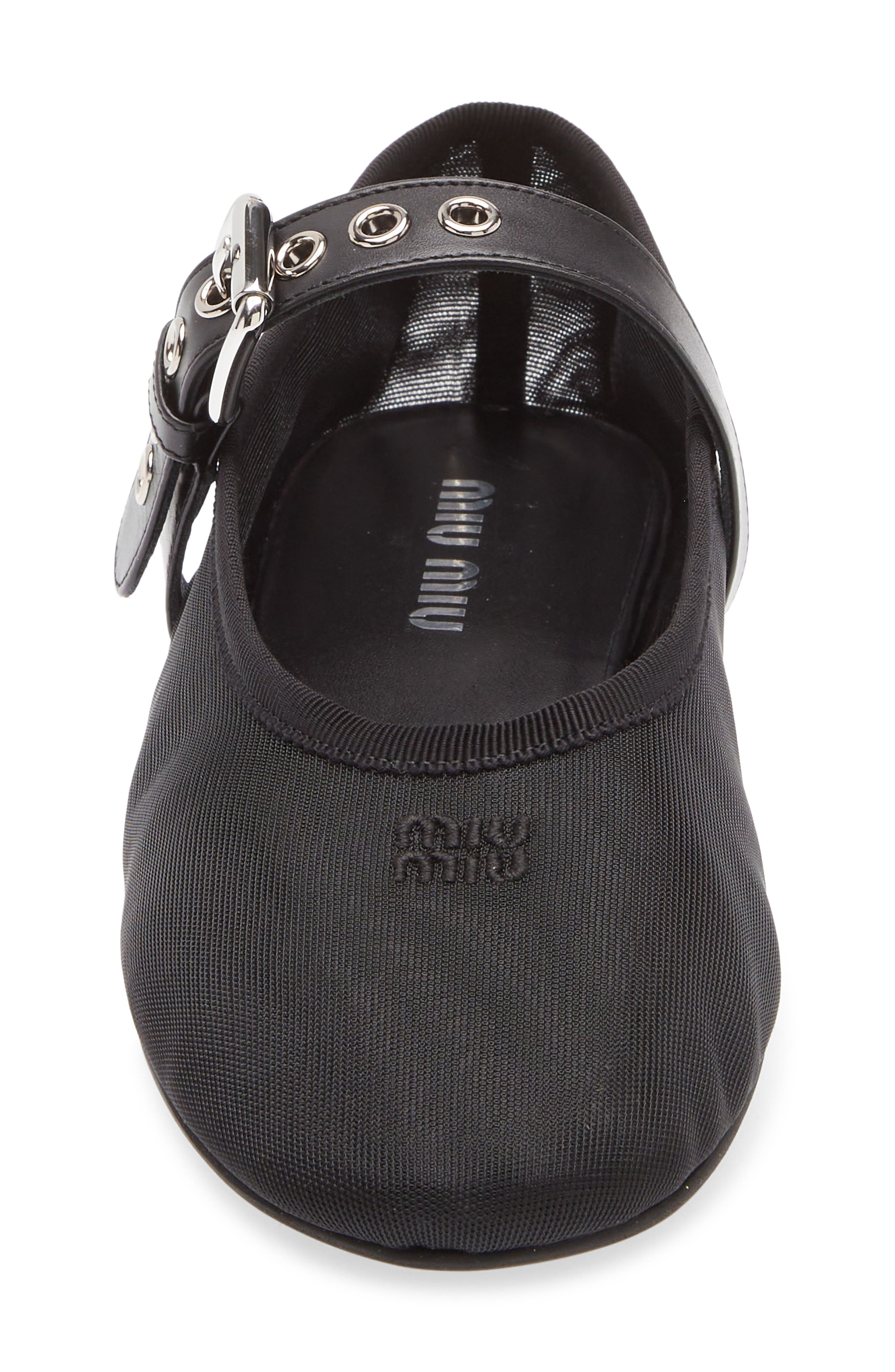 Miu Miu Mary Jane Ballet Flat, Alternate, color, Nero