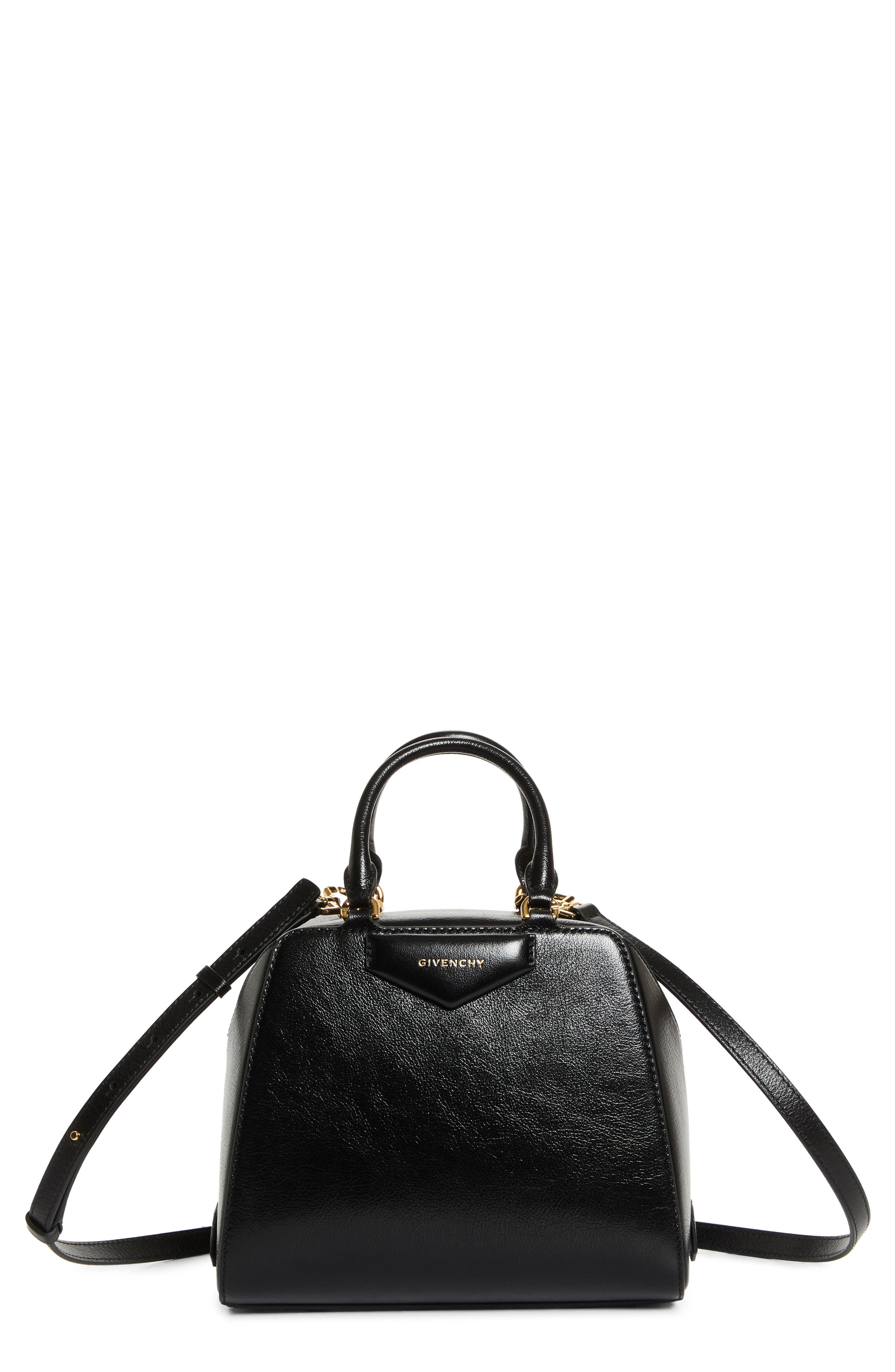 Givenchy Mini Antigona Cube Leather Crossbody Bag, Main, color, 